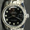 Replica de reloj Rolex Day-Date 03 (40mm) Esfera negra (Diamonds) Automático