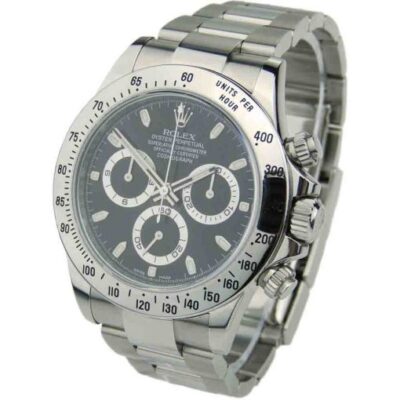 Replica de reloj Rolex Daytona 11 cosmograph (40mm) 116520 (Esfera negra) Acero 904L -Automático