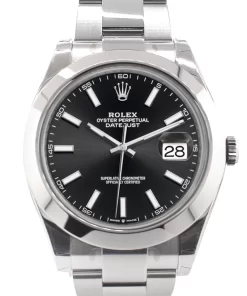Replica de reloj Rolex Datejust 24 (41mm) 126300 Oyster (Esfera negra) automático