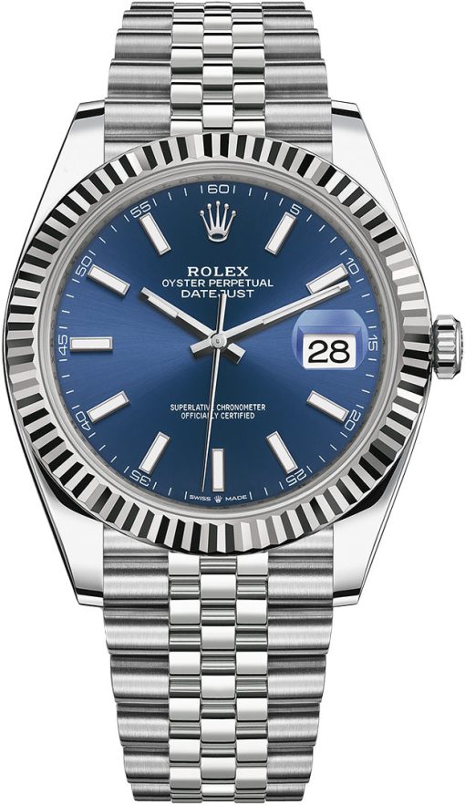 Replica de reloj Rolex Datejust ll 26 (41mm) 126334 correa Jubilee (Esfera azul) automático