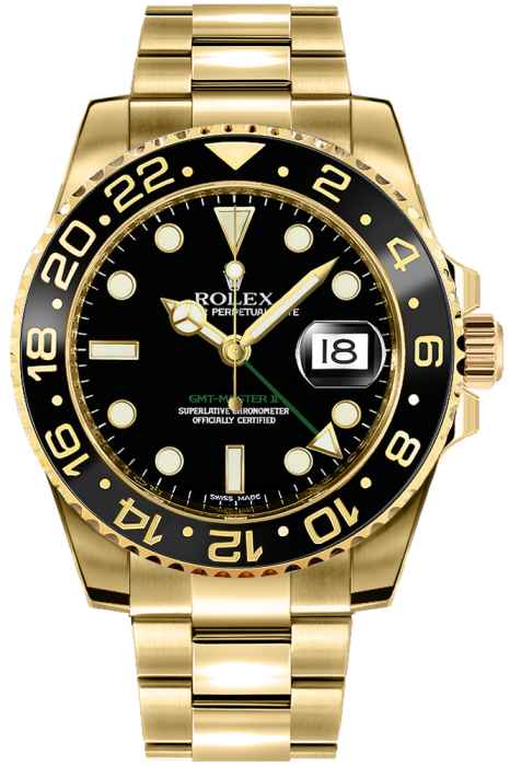 Replica de reloj Rolex Gmtmaster ll 05 (40mm) Oro 16710 Negro (Correa Oyster) Automático