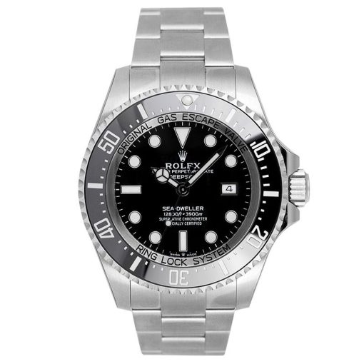 Replica de reloj Rolex Sea Dweller 01 Deepsea (44mm) 126660 Esfera negra (Acero) Oystersteel