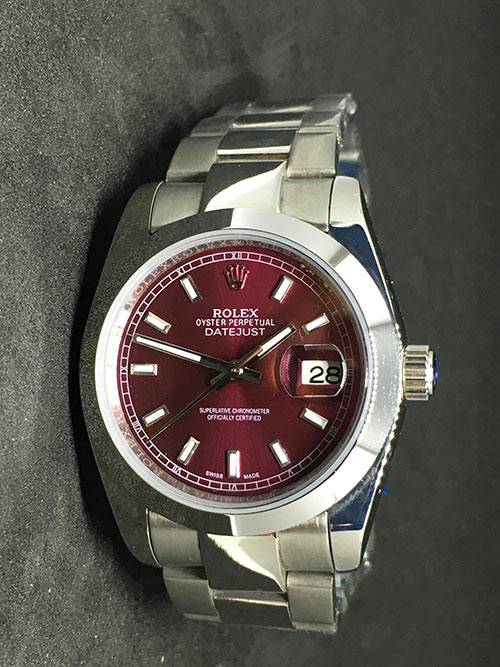 Replica horloge Rolex Datejust Dames 03 (36mm) Paarse wijzerplaat(Oyster band) Staal/ Automaat