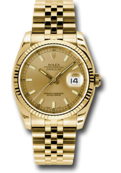 Replica de reloj Rolex Datejust 37 (36mm) 116238 (Correa Jubilee) Esfera Champagne-Automático