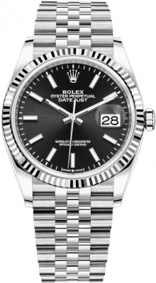 Replica de reloj Rolex Datejust 39 (36mm) 126234 (Correa Jubilee ) Esfera Negra-Automático