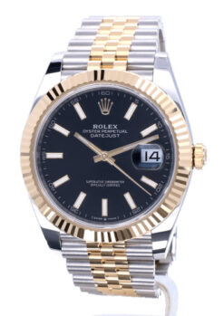 Replica de reloj Rolex Datejust ll 30 (40mm) 126333 correa jubilee Acero y Oro (Esfera negra) automático