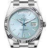 Replica de reloj Rolex Day-Date 07 (40mm) (Correa President) Platinum Ice blue Automático