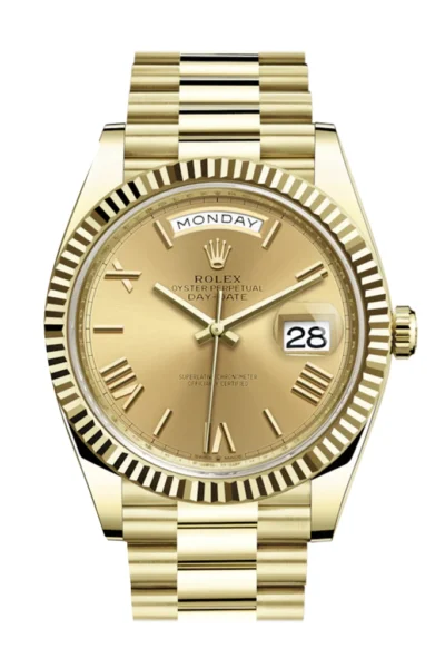 Replica de reloj Rolex Day-Date 11 (40mm) 228238 Esfera Champagne (President ) GoldAutomático (Oro)