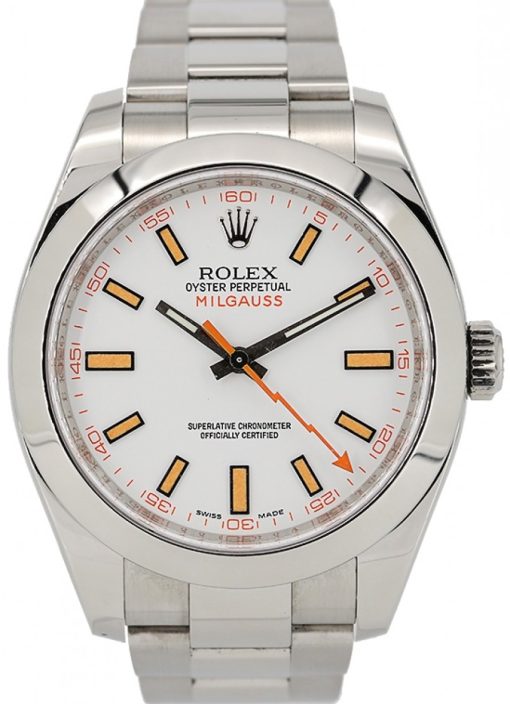 Replica horloge Rolex Milgauss 02 116400 (40mm) Esfera blanca Automático-Oyster