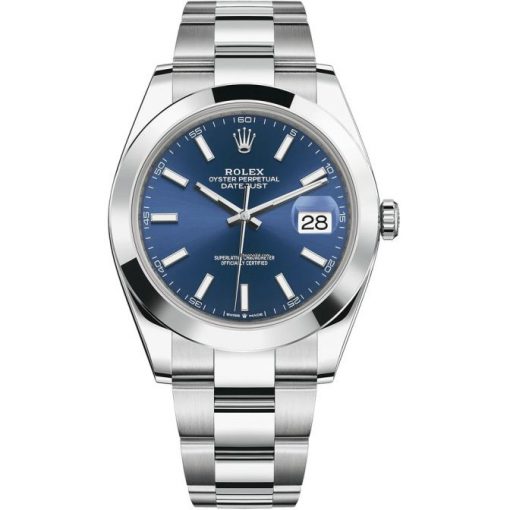 Replica de reloj Rolex Datejust 19 (41 mm) 126300 correa Oyster (Esfera azul) Automático