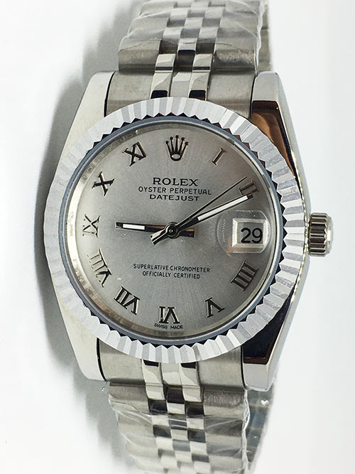 Replica de reloj Rolex Datejust 43 (36mm) (Correa Jubilee) Esfera gris