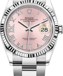 Replica de reloj Rolex Datejust 42 (36mm) 126234 (Correa Oyster) Esfera rosa-Automático