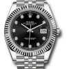 Replica de reloj Rolex Datejust ll 30/2 (41mm) 126334 correa jubilee (Esfera negra) automático / diamantes
