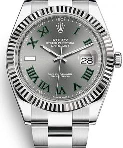 Replica de reloj Rolex Datejust ll 03 (41mm) wimbledon 126334 correa Oyster (Esfera gris) Automático