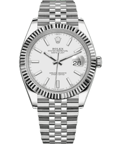 Replica de reloj Rolex Datejust ll 27/2 (41mm) 126334 correa Jubilee (Esfera Blanca) automático