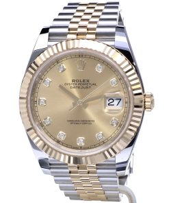 Replica de reloj Rolex Datejust ll 30/2 (41mm) 126333 correa jubilee Acero y Oro (Esfera dorada) automático / diamantes