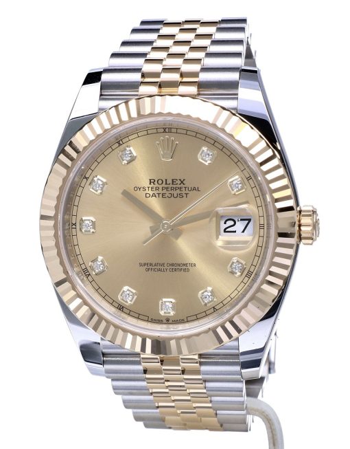 Replica de reloj Rolex Datejust ll 30/2 (41mm) 126333 correa jubilee Acero y Oro (Esfera dorada) automático / diamantes