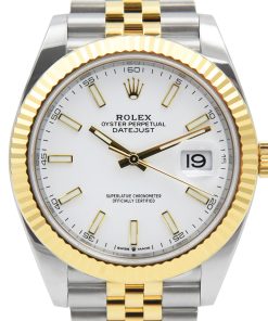 Replica de reloj Rolex Datejust ll 30/5 (41mm) 126333 correa jubilee Bicolor (Esfera blanca) automático