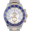 Replica de reloj Rolex Yacht master ll 09 (44mm) 116681 Esfera blanca Automático (Oyster) Bisel azul-Oro rosa (Acero y Oro)