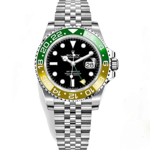Replica de reloj Rolex Gmt-Master ll 08 (40mm) 126710BLRO "Sprite" Jubilee (Automático) Bisel Verde y amarillo