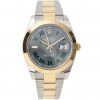 Replica de reloj Rolex Datejust 01 (41mm) wimbledon 126303 correa Oyster (Esfera gris) Acero y oro