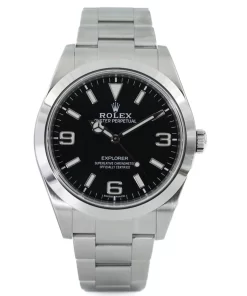 Replica de reloj Rolex Explorer 02 (39mm) 214270 Esfera negra (Acero) correa Oyster (Automático) acero 316L