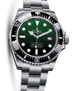 Replica de reloj Rolex Sea Dweller 07 Deepsea (44mm) 116660 Esfera Verde y negra (Acero) Oystersteel