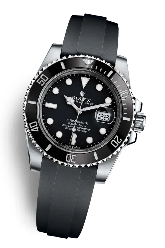 Replica de reloj Rolex Submariner 01/2 (40mm) 126610LN Osterflex Black (Con fecha) Automatico esfera negra-