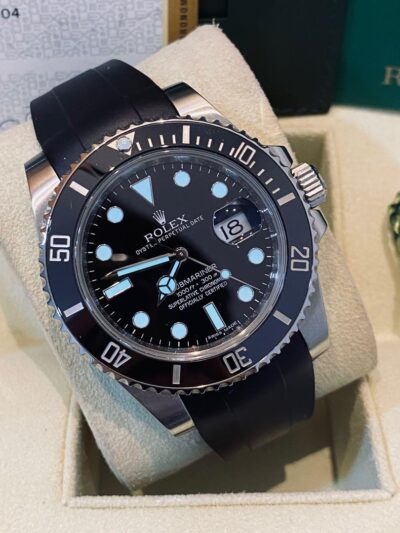 Replica de reloj Rolex Submariner 01/01 (40mm) 116610LN Black Oysterflex (Con fecha) Automatico esfera negra