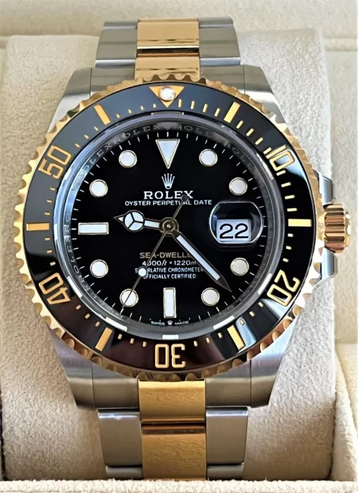 Replica horloge Rolex Sea Dweller 05 (43mm) 126603 Esfera negra Acero y Oro (con lupa) Automático