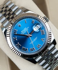 Replica de reloj Rolex Datejust 34/2 (41mm) 126334 Azzurro (Correa Jubilee) Esfera Azul Romans) Automático