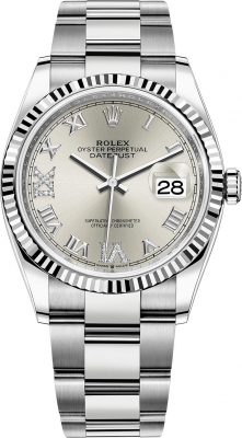 Replica de reloj Rolex Datejust 43/1 (36mm) 126234 (Correa Jubilee) Esfera plateada-Automática