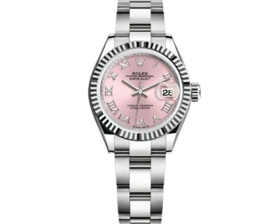 Replica de reloj Rolex Datejust mujer 012 (28 mm) 279174 Esfera Rosa (Correa Oyster) -Oro blanco-Automático