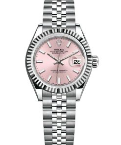 Replica de reloj Rolex Datejust mujer 014 (28 mm) 279174 Esfera Rosa (Correa Jubilee) -Oro blanco-Automático