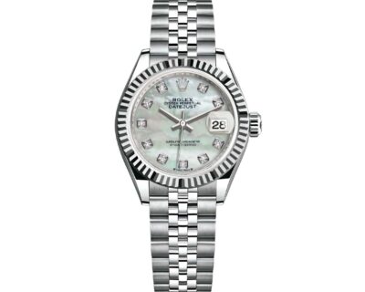 Replica de reloj Rolex Datejust mujer 017 (28 mm) 279174 Esfera Mother of pearl (Correa Jubilee) -Oro blanco-Diamantes-Automático