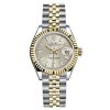 Replica de reloj Rolex Datejust mujer 018 (28 mm) 279173 Esfera Plateada(Correa Jubilee) -Acero y oro-Oro blanco-Automático