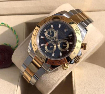 Replica de reloj Rolex Daytona 14 cosmograph (40mm) 116503 (Esfera Negra) Acero y oro Automático