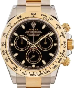 Replica de reloj Rolex Daytona 18 cosmograph (40mm) 116503 (Esfera Negra) Acero y oro -Automático