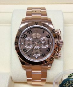 Replica de reloj Rolex Daytona 21 cosmograph (40mm) 116505 (Esfera chocolate) Oro rosa -Automático