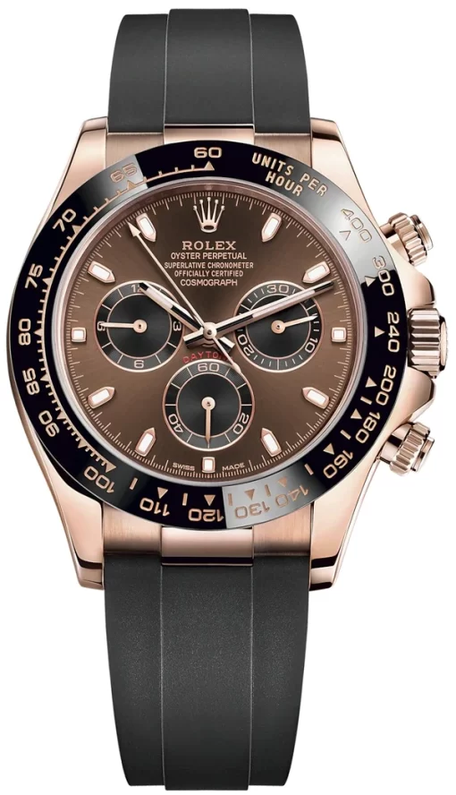 Replica de reloj Rolex Daytona 36 cosmograph (40mm) 116515LN Oro rosa Esfera marrón -Oysterflex-Automático