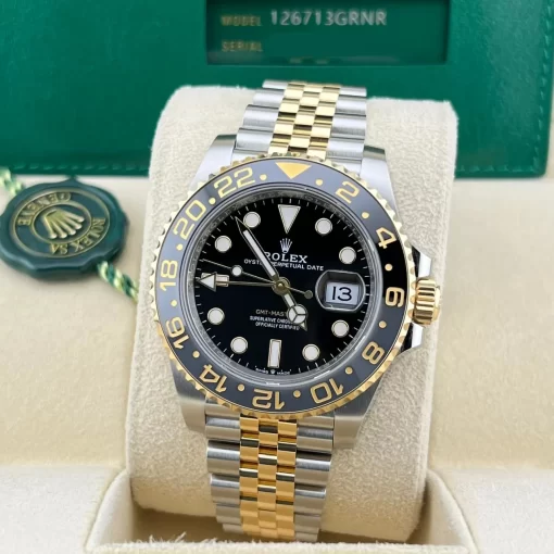 Replica de reloj Rolex Gmt-master ll 12 (40mm) 126713GRNR Acero y oro -Correa Jubilee- Automático