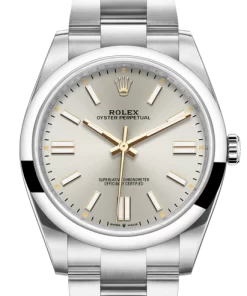 Replica de reloj Rolex Oyster perpetual 01 (41mm) 124300 Plateado Silver Oystersteel -Automatico