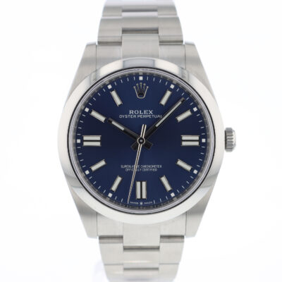 Replica de reloj Rolex Oyster perpetual 04 (41mm) 124300 Esfera azul Oystersteel  -Automatico