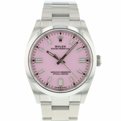 Replica de reloj Rolex Oyster perpetual 10 (36mm) 126000 Esfera Candy pink Oystersteel -Automatico