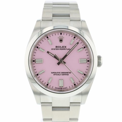 Replica de reloj Rolex Oyster perpetual 10 (36mm) 126000 Esfera Candy pink Oystersteel -Automatico
