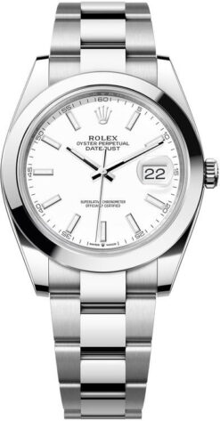 Replica de reloj Rolex Datejust 19/1 (41mm) 126300 correa Oyster (Esfera Blanca) Automático