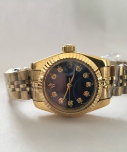 Replica de reloj Rolex Datejust mujer 022 (28 mm) 279173 Esfera Azul Diamantes (Correa Jubilee oro)-Automático