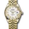 Replica de reloj Rolex Datejust mujer 023 (28 mm) 279178 Esfera Blanca (Correa Jubilee oro)-Automático