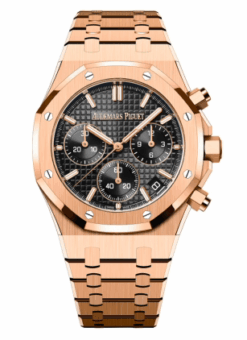 Audemars Piguet Royal oak 04/1 (41mm) Cronógrafo Esfera negra (oro rosa)
