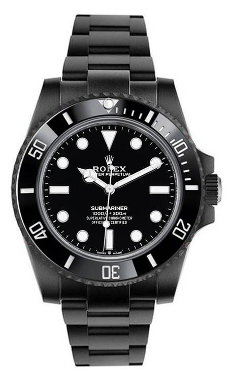 Replica de reloj Rolex Submariner 15/2 Date (41mm) 124060 DLC-PVD Black Negro (Correa Oyster) Automatico
